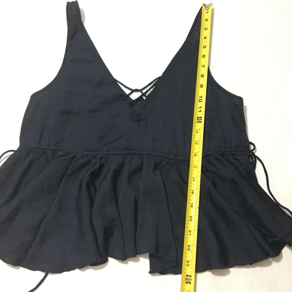 Free People Ruffle Drawstrings Cami, Blue Small - Picture 8 of 10